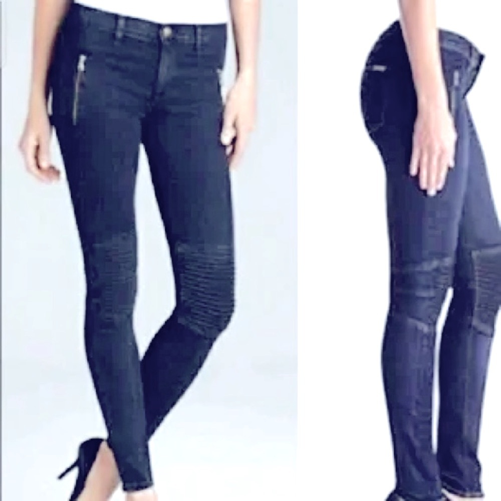 $265 Hudson USA size 26 Stark Moto Pant slim skinny fit jeans stretch denim VGUC